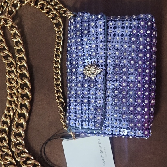 Kurt Geiger Mini Blue Party Flower Bag